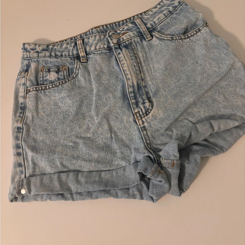 SHEIN Blue High-Waisted Jean Shorts Vintage Style